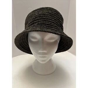 Vintage Betmar New York Acrylic Blend Hat Black Roll up Brim Boho Bucket‎ Hat